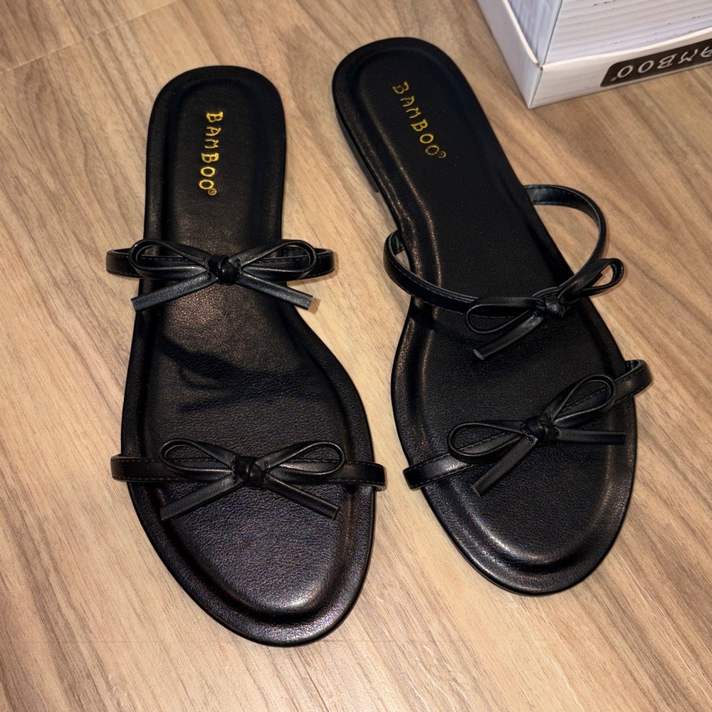 Black Bow Sandals - Picture 3 of 5